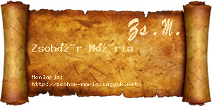 Zsohár Mária névjegykártya