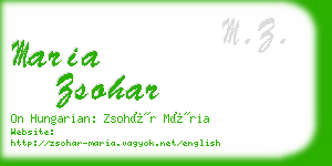 maria zsohar business card